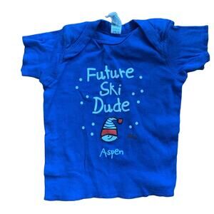 Aspen ski dude tee for baby, size 12 months